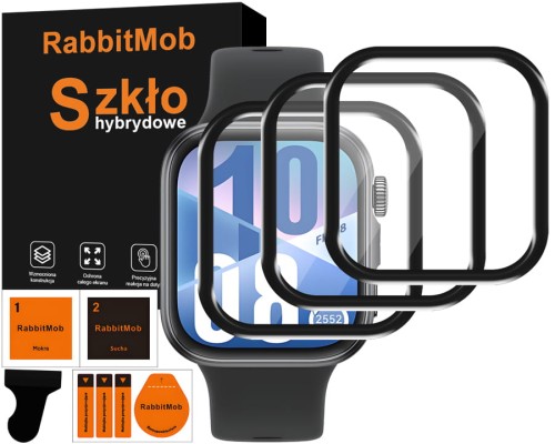 3X SZKŁO HYBRYDOWE OCHRONNE 3D DO HUAWEI WATCH FIT 4 + ZESTAW DO MONTAŻU