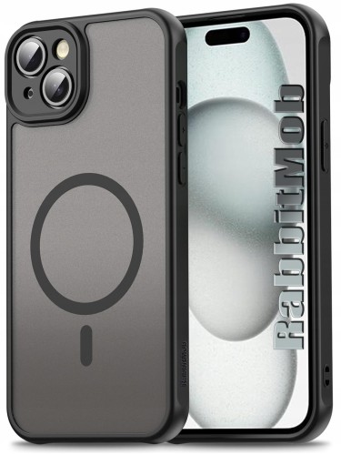 Etui Matowe RabbitMob do iPhone 15 Plus Shockproof Case do MagSafe | Wzmacniane Rogi