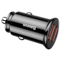Baseus Circular inteligentna ładowarka samochodowa 2x USB QC3.0 Quick Charge 3.0 SCP AFC 30W czarny 