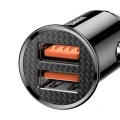 Baseus Circular inteligentna ładowarka samochodowa 2x USB QC3.0 Quick Charge 3.0 SCP AFC 30W czarny 