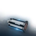 Baseus Circular inteligentna ładowarka samochodowa 2x USB QC3.0 Quick Charge 3.0 SCP AFC 30W czarny 
