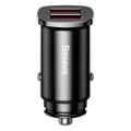 Baseus Square inteligentna ładowarka samochodowa 2x USB QC3.0 Quick Charge 3.0 SCP AFC 30W czarny 