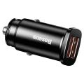 Baseus Square inteligentna ładowarka samochodowa 2x USB QC3.0 Quick Charge 3.0 SCP AFC 30W czarny 