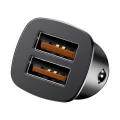 Baseus Square inteligentna ładowarka samochodowa 2x USB QC3.0 Quick Charge 3.0 SCP AFC 30W czarny 