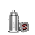 Baseus Square inteligentna ładowarka samochodowa 2x USB QC3.0 Quick Charge 3.0 SCP AFC 30W czarny 