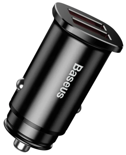 Baseus Square inteligentna ładowarka samochodowa 2x USB QC3.0 Quick Charge 3.0 SCP AFC 30W czarny 