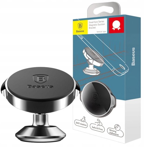 Uchwyt magnetyczny Baseus Small Ears wertykalny 360° - czarny