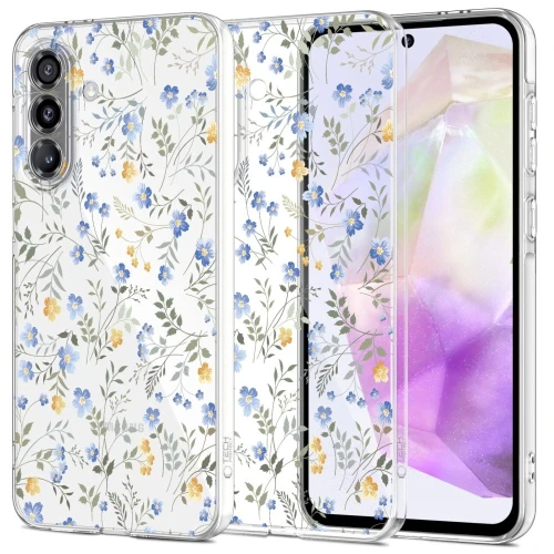 Etui Tech-Protect FlexAir na Samsung Galaxy A36 5G - stokrotki z liśćmi