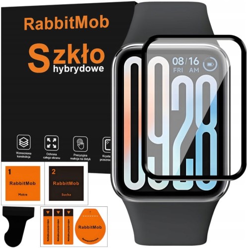 SZKŁO HYBRYDOWE 3D OCHRONNE DO XIAOMI MI BAND 9 PRO + ZESTAW DO MONTAŻU