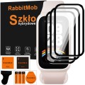 3X SZKŁO HYBRYDOWE 3D PEŁNE DO XIAOMI MI BAND 9 ACTIVE / REDMI BAND 3 + ZESTAW DO MONTAŻU