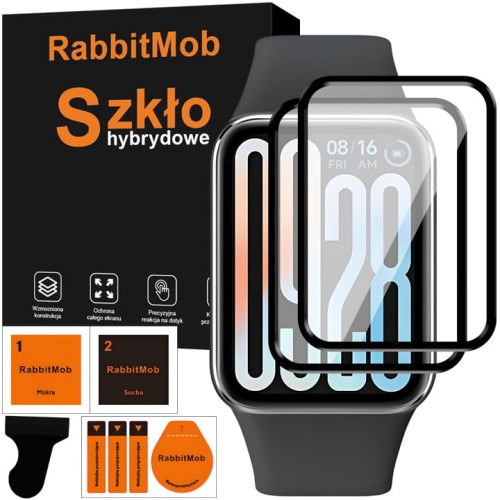 2X SZKŁO HYBRYDOWE 3D OCHRONNE DO XIAOMI MI BAND 9 PRO + ZESTAW DO MONTAŻU