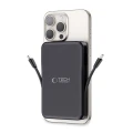 Powerbank Tech-Protect LifeMag PB31 z MagSafe 10000mAh 15W USB-C / USB-A / wbudowane kable USB-C / Lightning - czarny