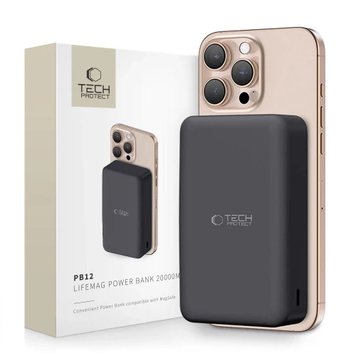 Powerbank Tech-Protect PB12 LifeMag MagSafe 20000mAH - czarne