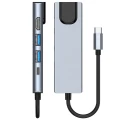 HUB Tech-Protect V3 5w1 USB-C - USB-A 3.0 / USB-A 2.0 / USB-C / HDMI / RJ45 - szary