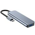 HUB Tech-Protect V1 4w1 USB-C - 3x USB-A 2.0 / USB-A 3.0 - szary