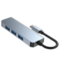 HUB Tech-Protect V1 4w1 USB-C - 3x USB-A 2.0 / USB-A 3.0 - szary
