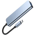 HUB Tech-Protect V1 4w1 USB-C - 3x USB-A 2.0 / USB-A 3.0 - szary