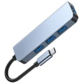 HUB Tech-Protect V1 4w1 USB-C - 3x USB-A 2.0 / USB-A 3.0 - szary