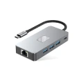 Adapter Tech-Protect HB05 HUB 9w1 USB-C + USB2.0 + USB3.0 + HDMI 4K 60HZ + SD / TF + PD100W + RJ45 - szary