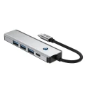 Adapter Tech-Protect HB01 HUB Adapter 5w1 USB-C + USB3.0 + HDMI 4K 60Hz + PD100W - szary