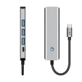 Adapter Tech-Protect HB01 HUB Adapter 5w1 USB-C + USB3.0 + HDMI 4K 60Hz + PD100W - szary