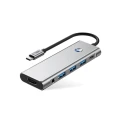 Adapter Tech-Protect HB04 HUB Adapter 9w1 USB-C + USB2.0 + USB3.0 + HDMI 4K 60Hz + SD / TF + PD100W + AV3.5 - szary