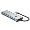 Adapter Tech-Protect HB04 HUB Adapter 9w1 USB-C + USB2.0 + USB3.0 + HDMI 4K 60Hz + SD / TF + PD100W + AV3.5 - szary