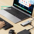 Adapter Tech-Protect HB04 HUB Adapter 9w1 USB-C + USB2.0 + USB3.0 + HDMI 4K 60Hz + SD / TF + PD100W + AV3.5 - szary
