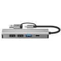 Adapter Tech-Protect HB03 HUB Adapter 5w1 USB-C + USB2.0 + USB3.0 + RJ45 - szary