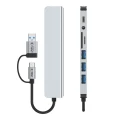 Adapter Tech-Protect HB06 HUB Adapter 8w1 TYP-C + USB2.0 + USB3.0 + SD/TF + AV3.5 - szary