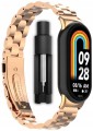 BRANSOLETA STALOWA DO XIAOMI SMART MI BAND 8/9/10 STYLOWY PASEK - RÓŻOWE ZŁOTO