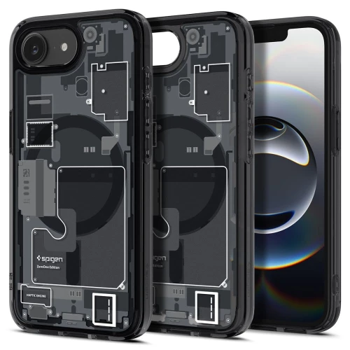 Etui Spigen Ultra Hybrid MagSafe na iPhone 16e Zero One - czarne