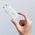 Szybka ładowarka sieciowa Baseus USB-A / USB-C 20W 3A PD QC 3.0 - Biała