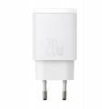 Szybka ładowarka sieciowa Baseus USB-A / USB-C 20W 3A PD QC 3.0 - Biała