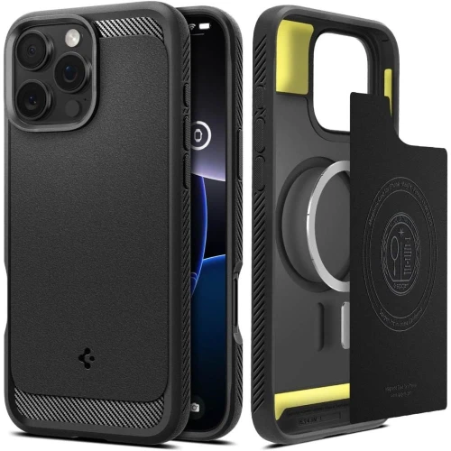 Etui Spigen Rugged Armor MagSafe do iPhone 16 Pro - czarne