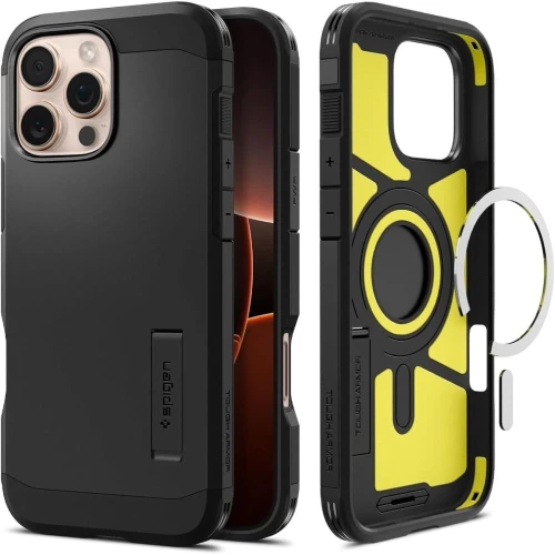 Etui Spigen Tough Armor MagSafe z podstawką na iPhone 16 Pro - czarne