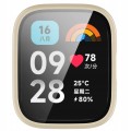 ETUI OCHRONNE + SZKŁO HARTOWANE 2W1 DO XIAOMI REDMI WATCH 3 ACTIVE - KREMOWY