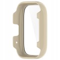 ETUI OCHRONNE + SZKŁO HARTOWANE 2W1 DO XIAOMI REDMI WATCH 3 ACTIVE - KREMOWY