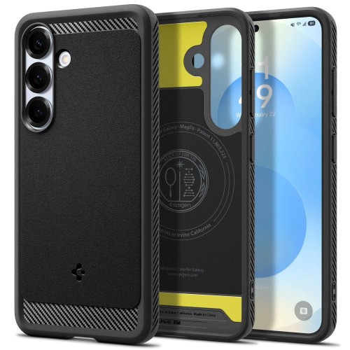 Etui Spigen Rugged Armor Mag MagSafe na Samsung Galaxy S25 - czarny-mat