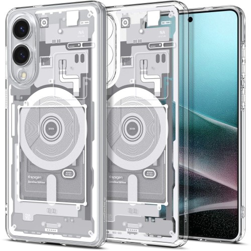 Etui Spigen Ultra Hybrid Mag z MagSafe na Samsung Galaxy S25 Edge z nadrukiem - białe