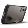 Etui Spigen Tough Armor MagSafe na Samsung Galaxy S25 Edge - szaro-czarne