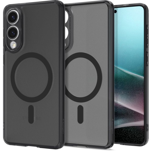 Etui Spigen Ultra Hybrid Mag z MagSafe na Samsung Galaxy S25 Edge - czarne półprzezroczyste